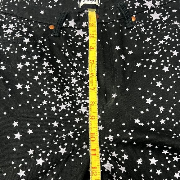 Free People Wrangler Star Print Wide Flare Jeans Western Corduroy Pockets 28x32 - Picture 10 of 13